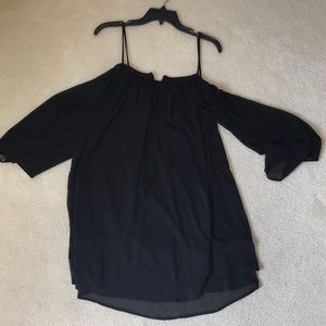 Black cold shoulder dress